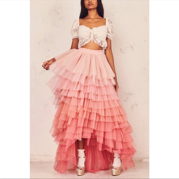 LOVESHACKFANCY OMBRÉ SKIRT - Picture 5 of 10